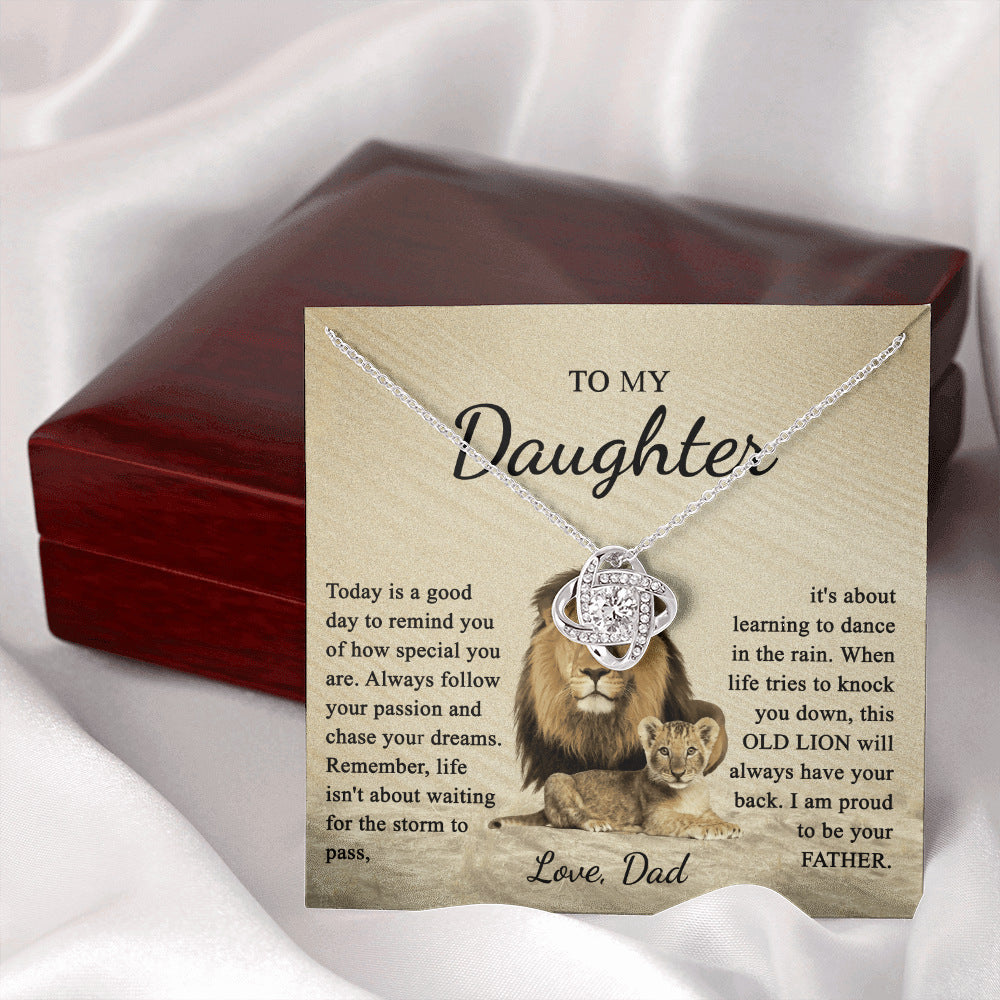 "To My Daughter" - Love Knot Necklace