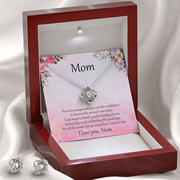 "I love you mom" - Infinity Necklace Mothers Day