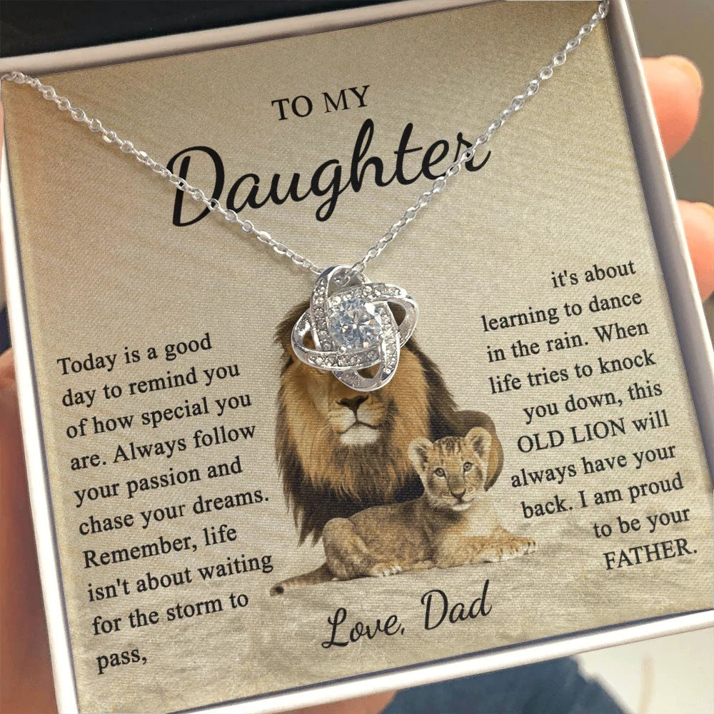 "To My Daughter" - Love Knot Necklace