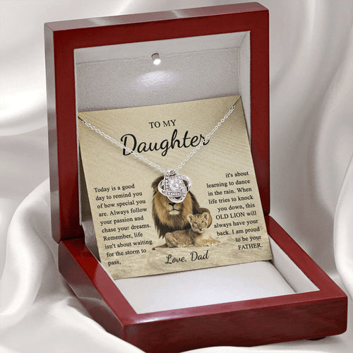 "To My Daughter" - Love Knot Necklace