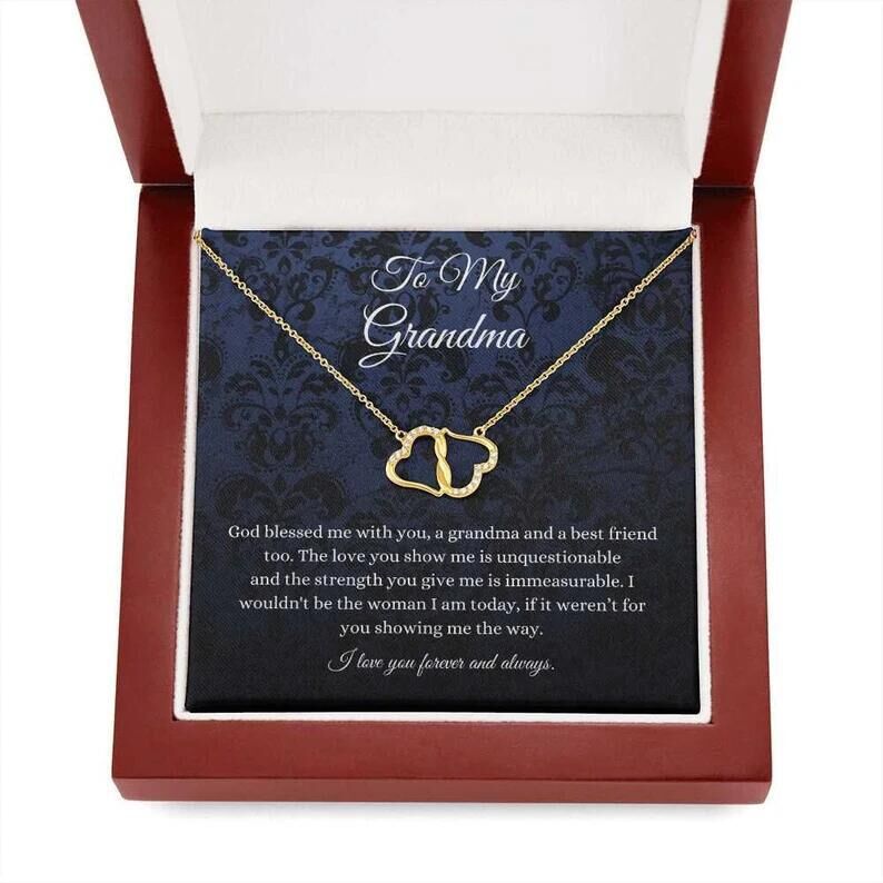 "To My Grandma" - Dual Hearts Chain