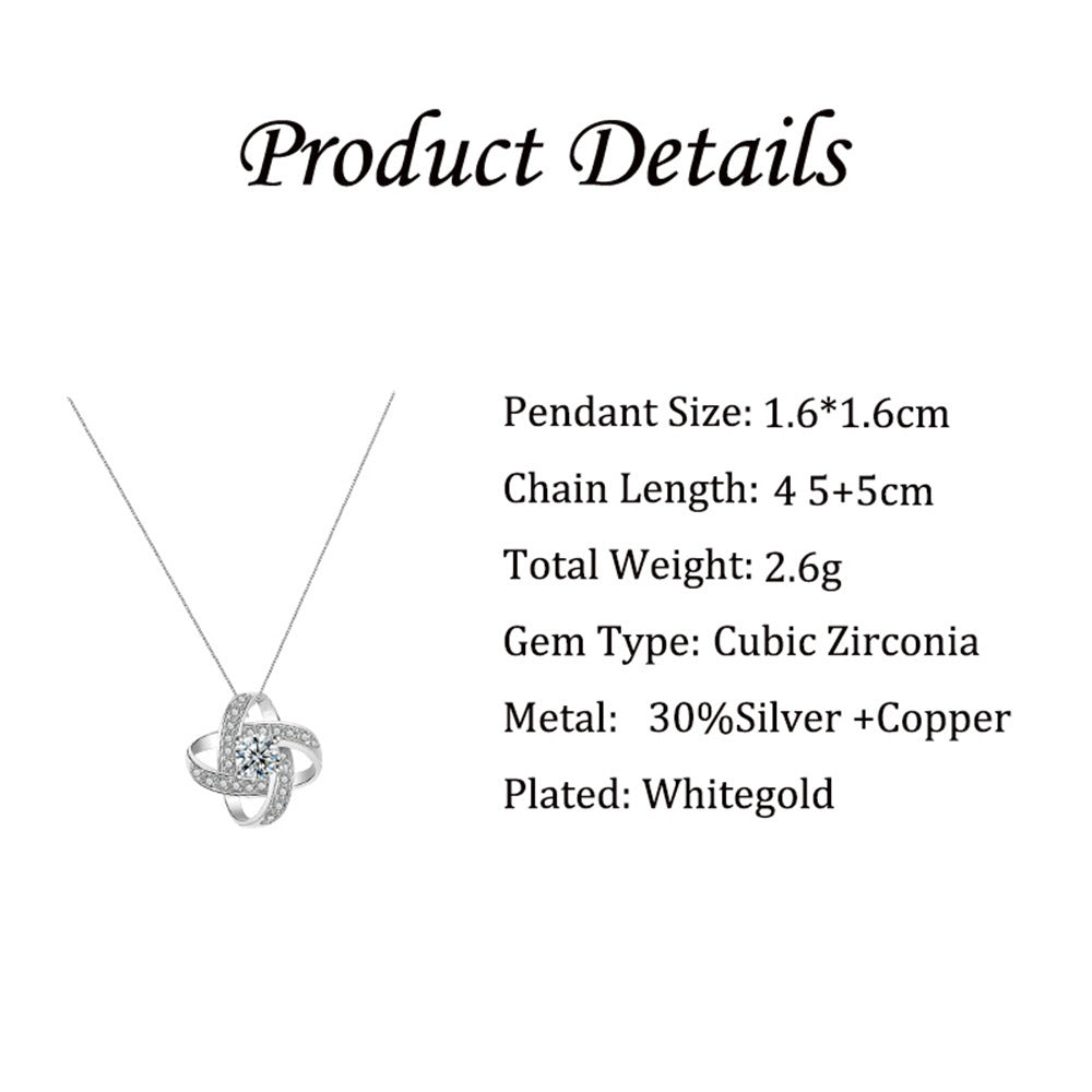 "To My Mom" - White Gold Infinity Necklace
