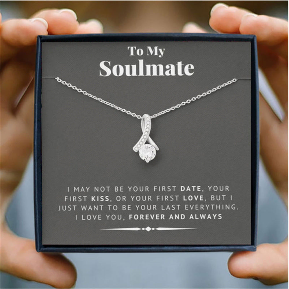 "To My Soulmate" - Herringbone Diamond Necklace