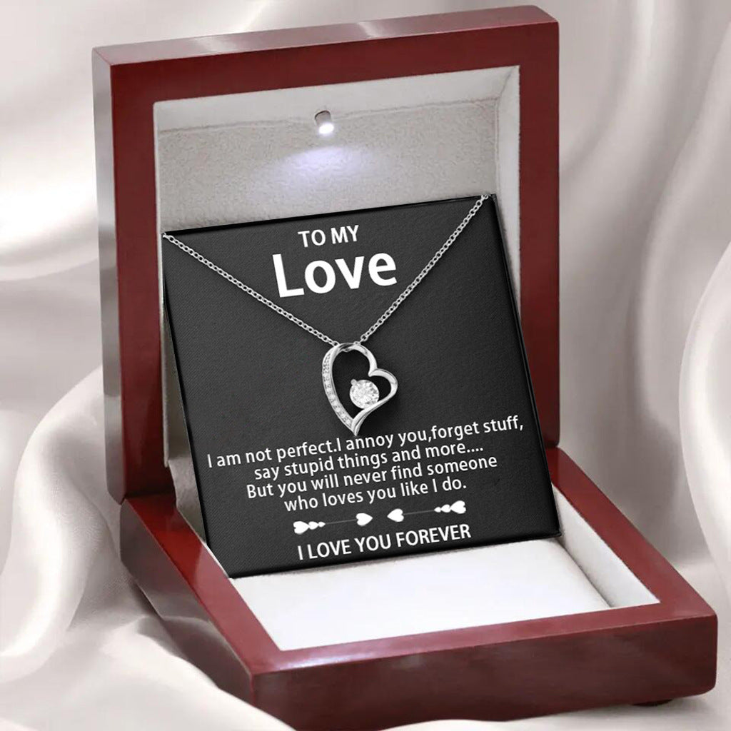 "To My Love" - I love you forever hear necklace