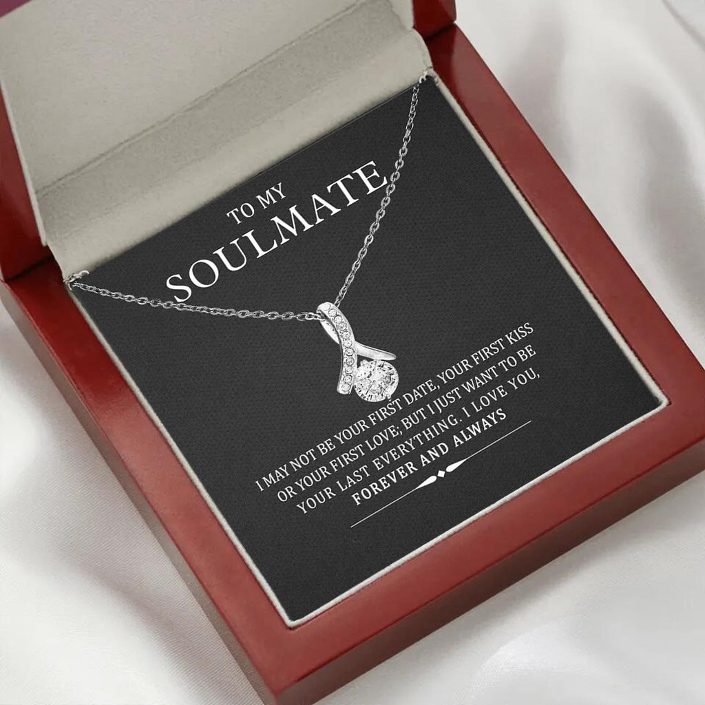 "To My Soulmate" - Herringbone Diamond Necklace