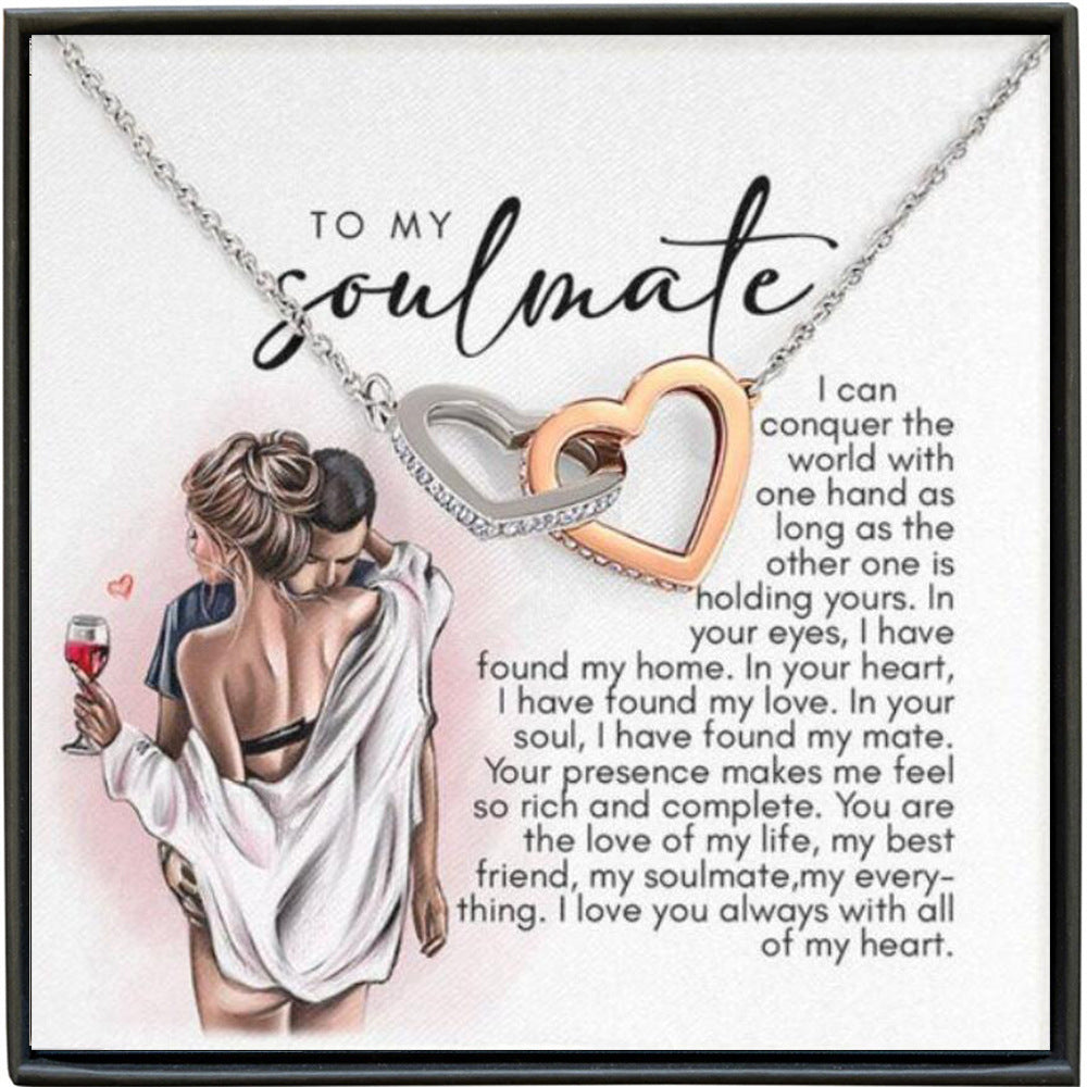 "To My Soulmate" - Twin Hearts Necklace