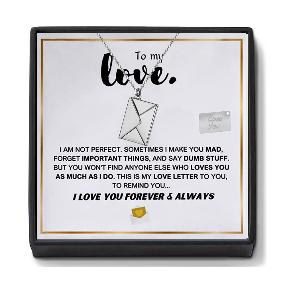 "To My Love" - Personalized Envelope Love Letter Necklace