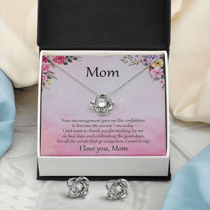 "I love you mom" - Infinity Necklace Mothers Day