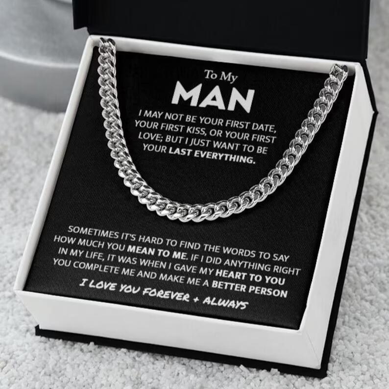 "To My Son" Golden Cuban Link & Gift Box