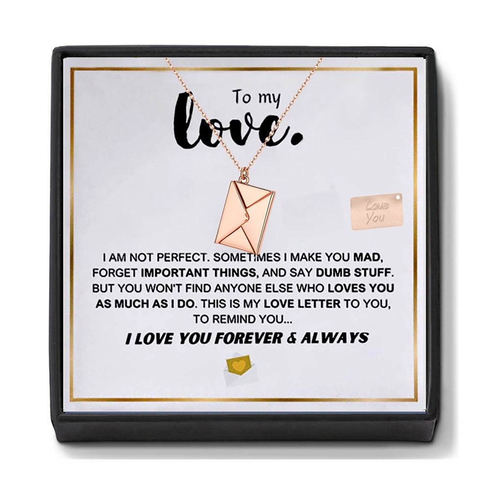 "To My Love" - Personalized Envelope Love Letter Necklace
