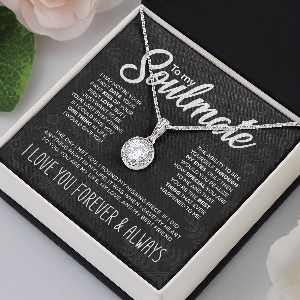 "To My Soulmate" - 14 Karat Diamond Necklace