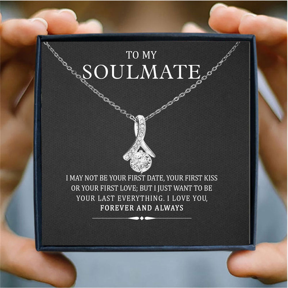 "To My Soulmate" - Herringbone Diamond Necklace