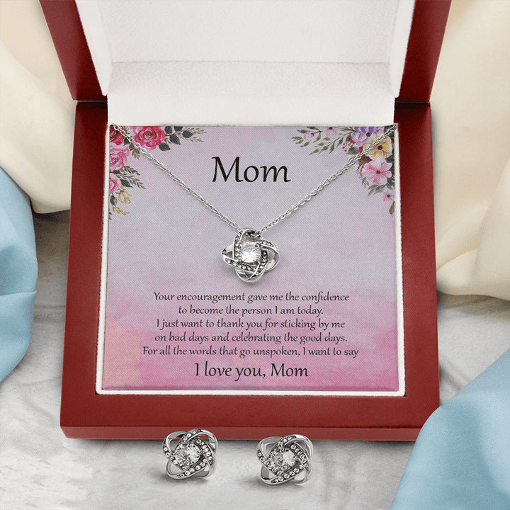 "I love you mom" - Infinity Necklace Mothers Day