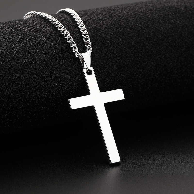 "To My Son" - Personalized Cross Pendant Necklace for Men — With Card & Gift Box
