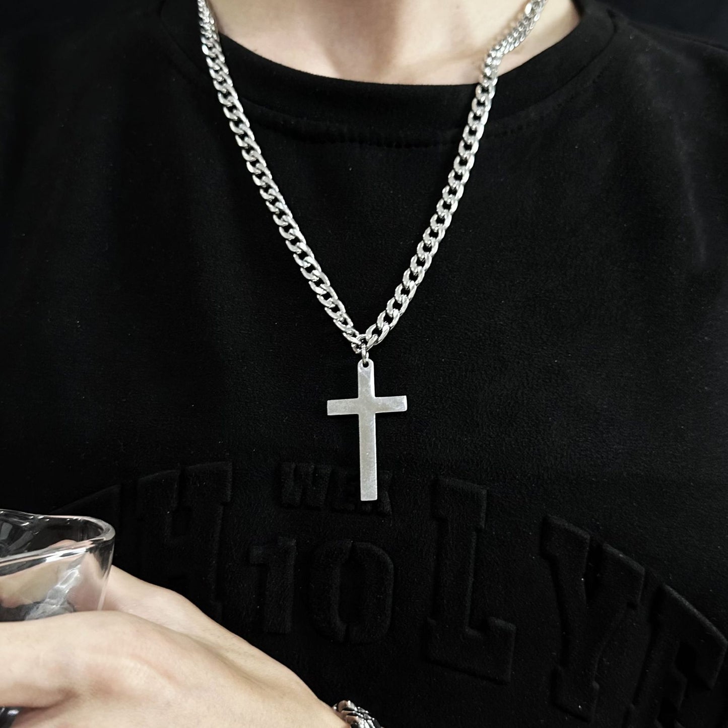 "To My Son" - Personalized Cross Pendant Necklace for Men — With Card & Gift Box
