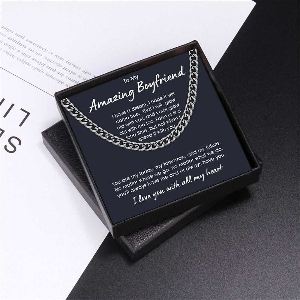 "To My Amazing BoyFriend" - Titanium Steel Necklace