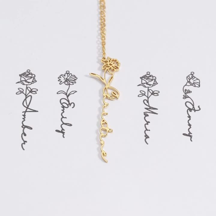 Birthday Month Flower (Customizable Name)