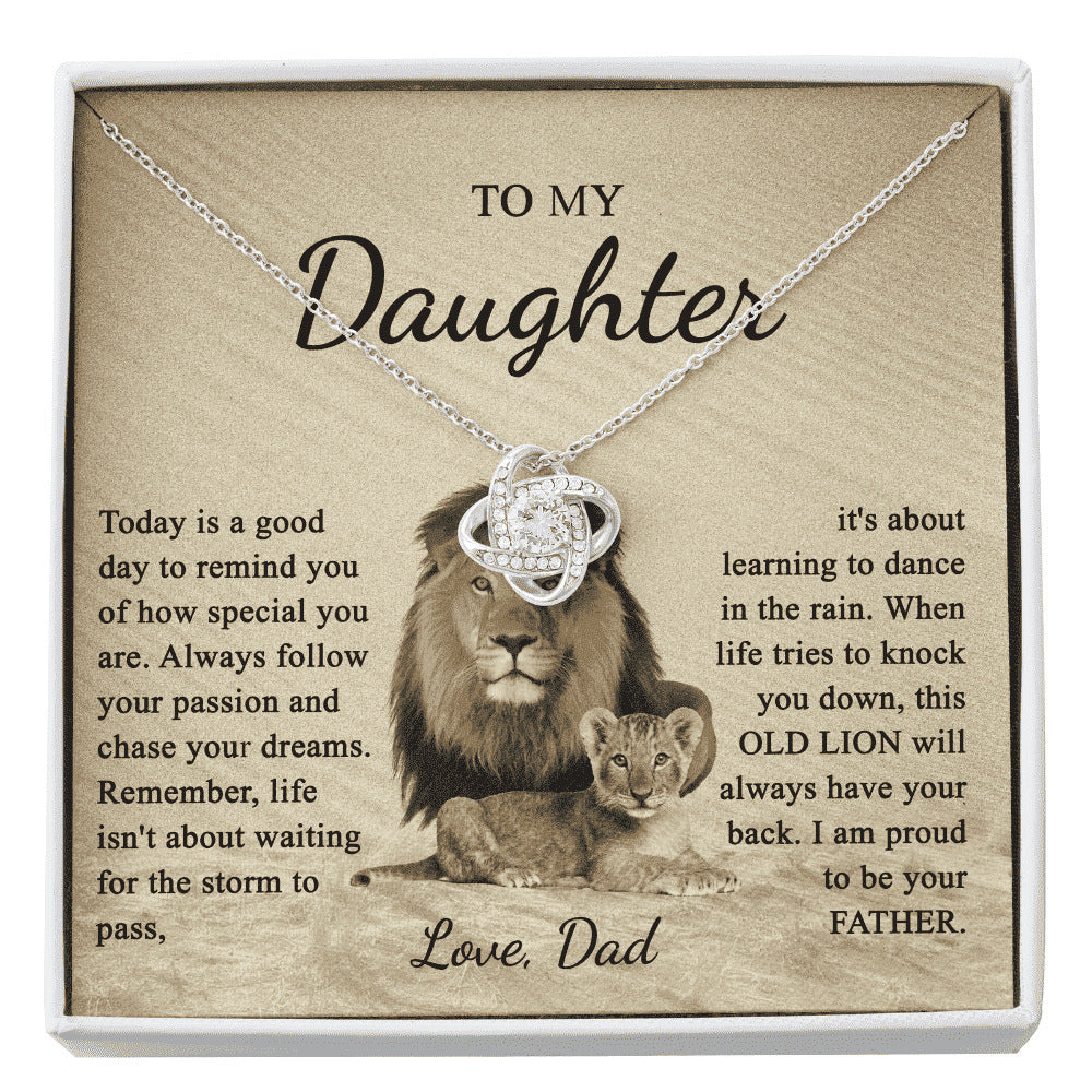 "To My Daughter" - Love Knot Necklace