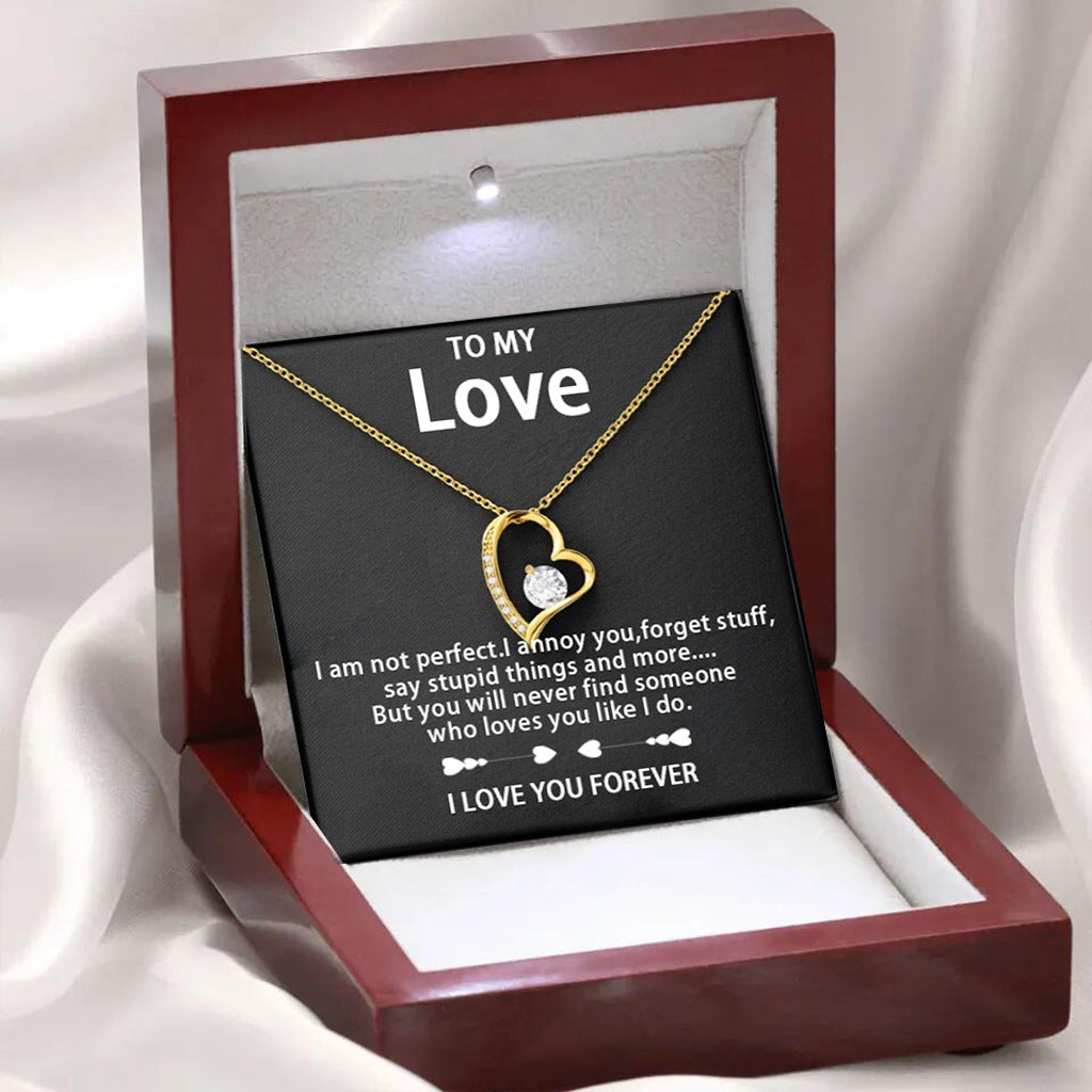 "To My Love" - I love you forever hear necklace