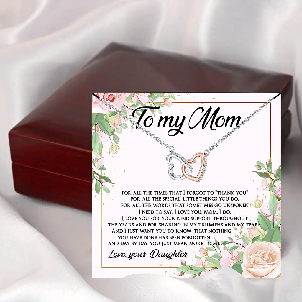 "To My Mom" - Double Heart Necklace Mother's Day Gift Box