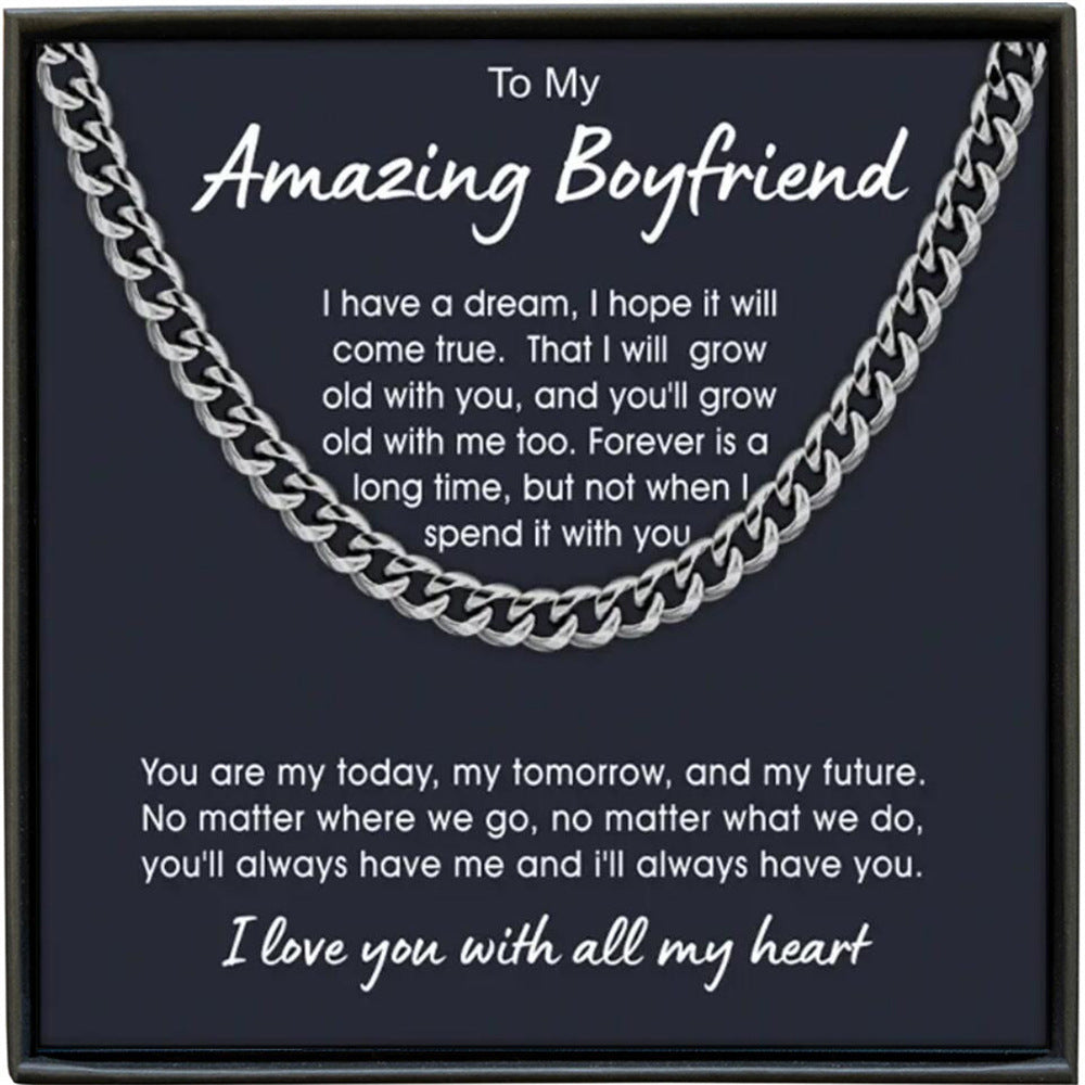 "To My Amazing BoyFriend" - Titanium Steel Necklace