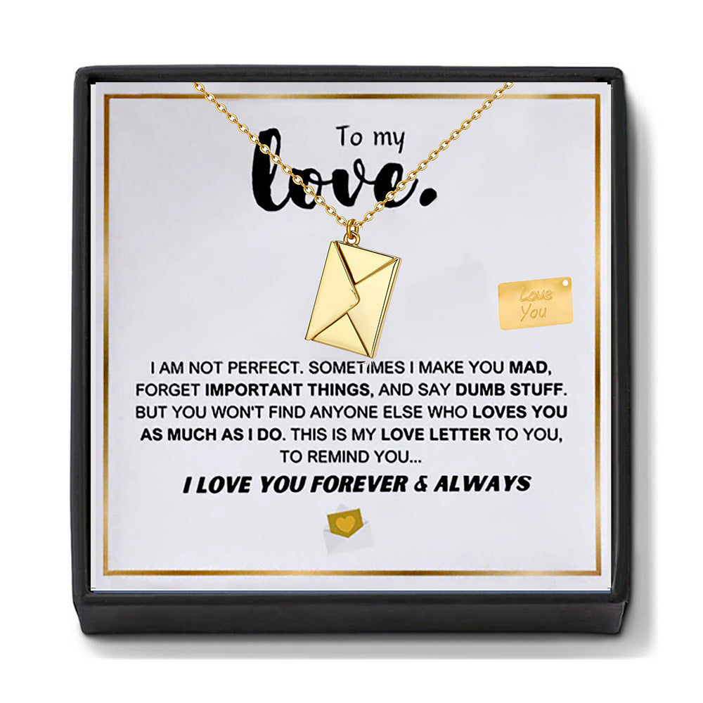 "To My Love" - Personalized Envelope Love Letter Necklace
