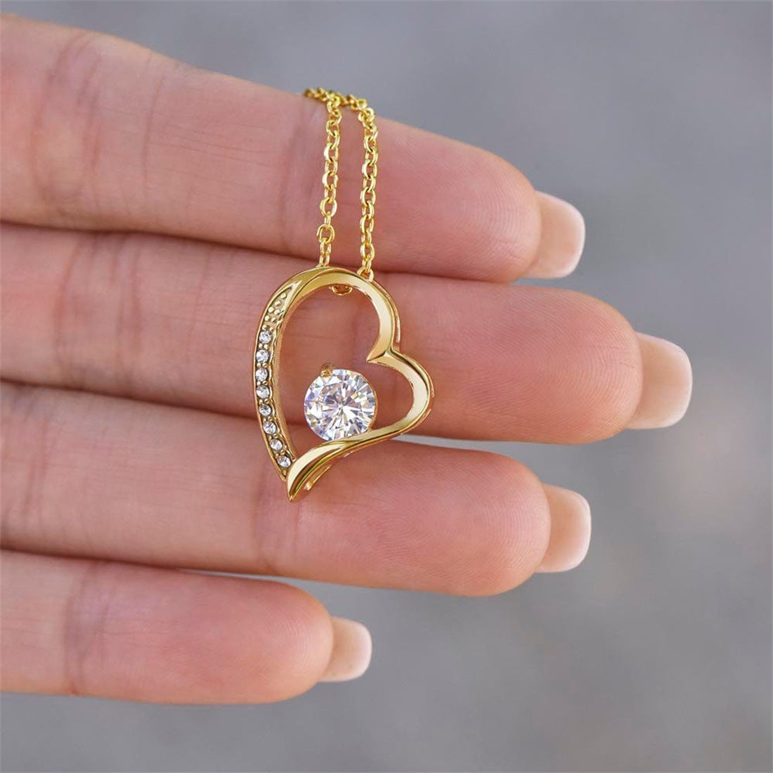 "To My Daughter" -  Hollow Heart Necklace