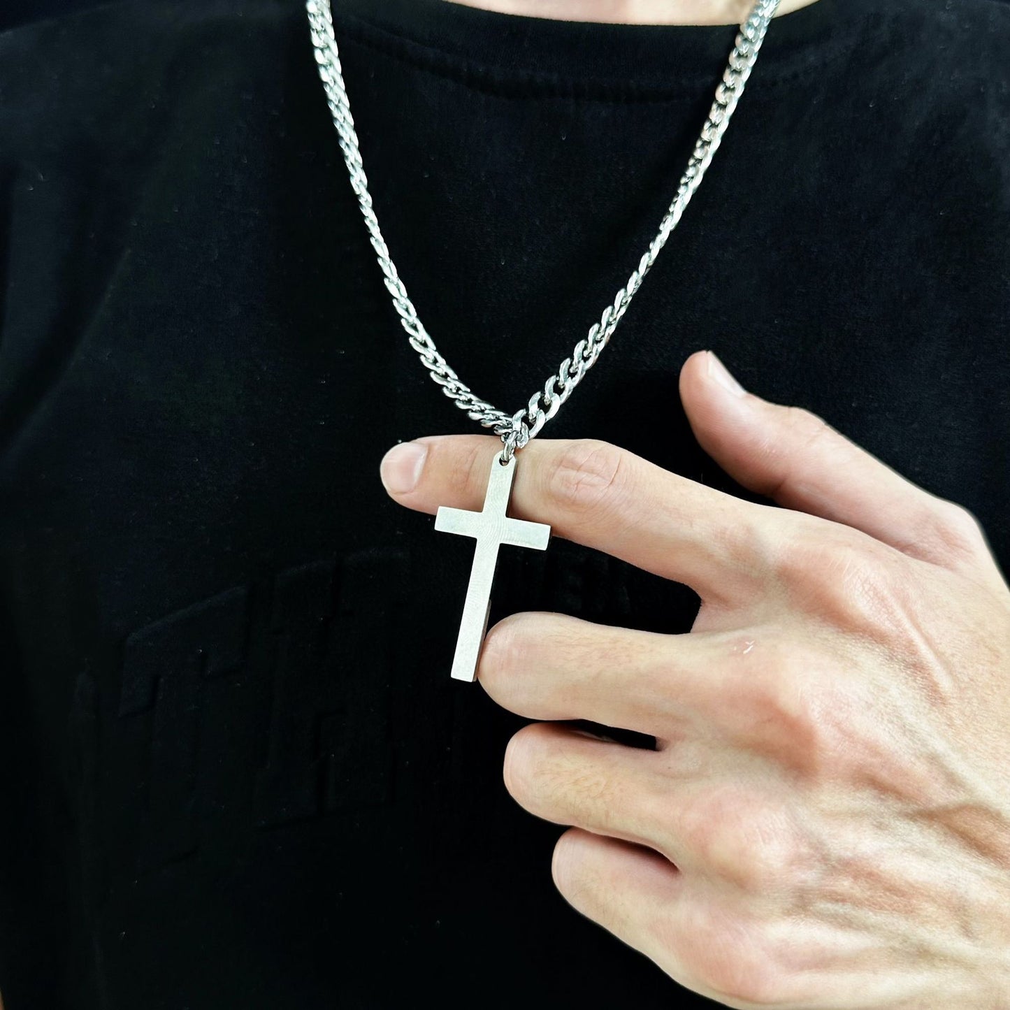 "To My Son" - Personalized Cross Pendant Necklace for Men — With Card & Gift Box