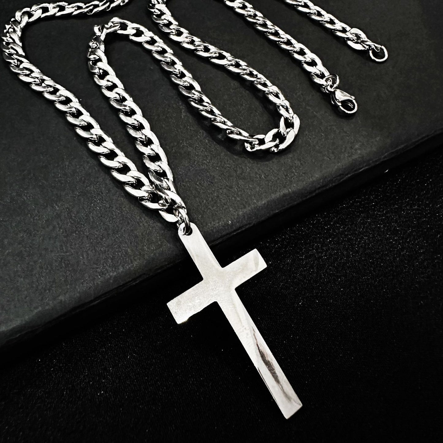 "To My Son" - Personalized Cross Pendant Necklace for Men — With Card & Gift Box