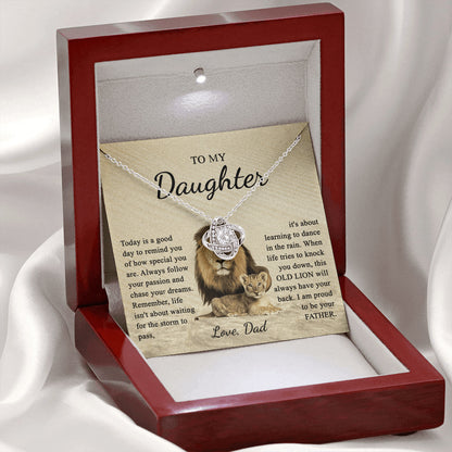 "To My Daughter" - Love Knot Necklace
