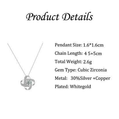 "To My Mom" - White Gold Infinity Necklace