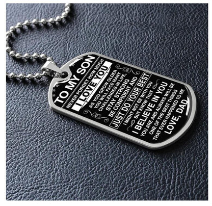 "To My Son" - Stainless Steel Necklace