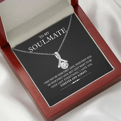 "To My Soulmate" - Herringbone Diamond Necklace