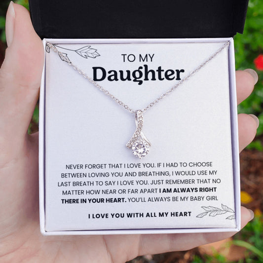 "To My Daughter" - Note With Diamond Necklace