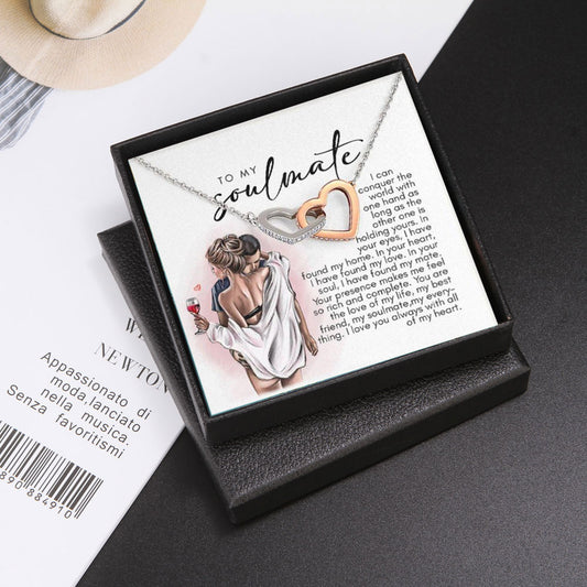 "To My Soulmate" - Twin Hearts Necklace