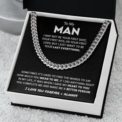 "To My Son" Golden Cuban Link & Gift Box