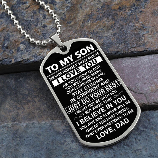 "To My Son" - Stainless Steel Necklace