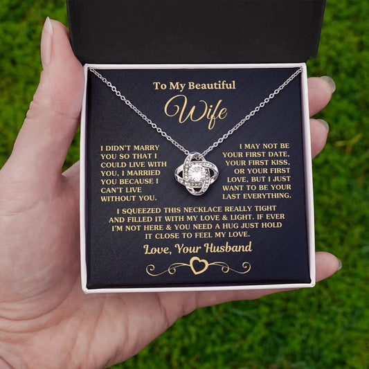 "To My Beautiful Wife" Four Leaf Clover Necklace
