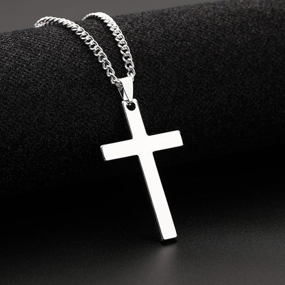 "To My Son" - Personalized Cross Pendant Necklace for Men — With Card & Gift Box