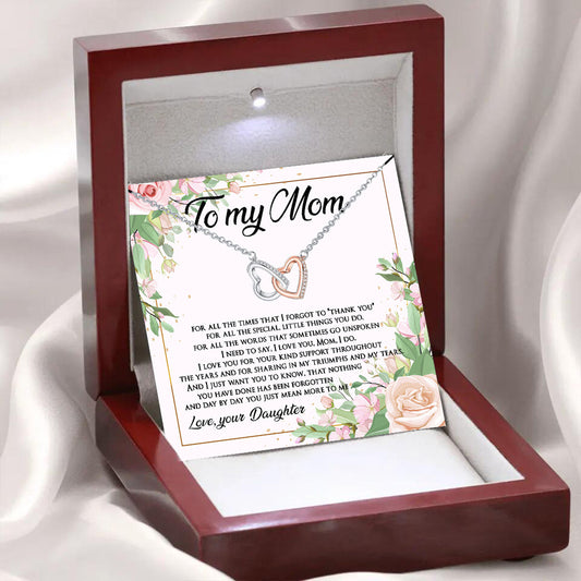 "To My Mom" - Double Heart Necklace Mother's Day Gift Box