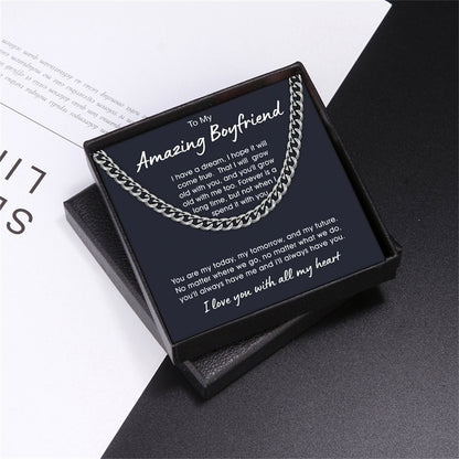 "To My Amazing BoyFriend" - Titanium Steel Necklace