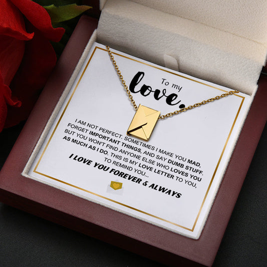 "To My Love" - Envelope Love Letter Necklace