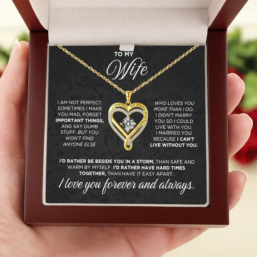 "To My Wife" Forever & Always Heart Necklace