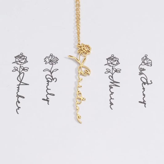 Birthday Month Flower (Customizable Name)