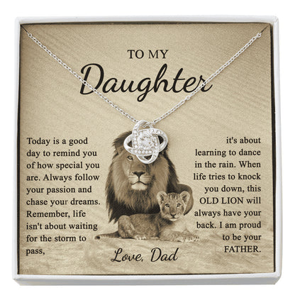 "To My Daughter" - Love Knot Necklace