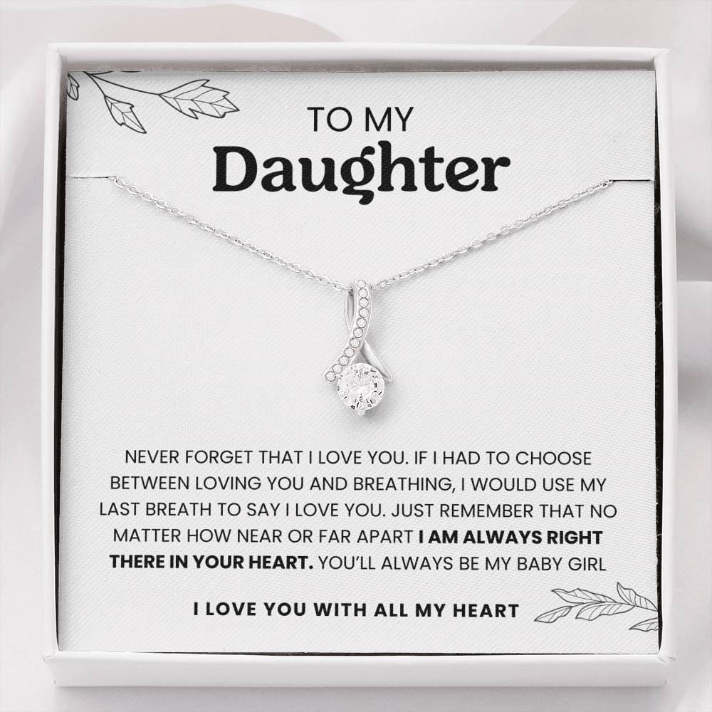 "To My Daughter" - Note With Diamond Necklace