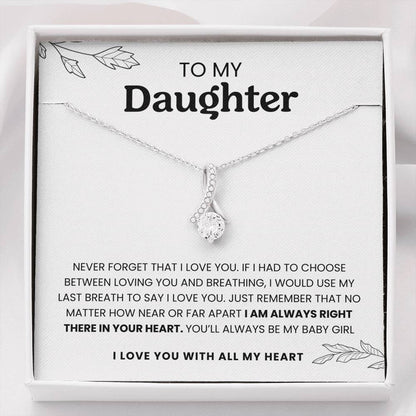 "To My Daughter" - Note With Diamond Necklace