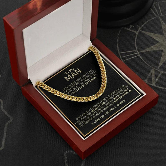 "To My Man" - Gold Cuban Link Necklace Gift Box