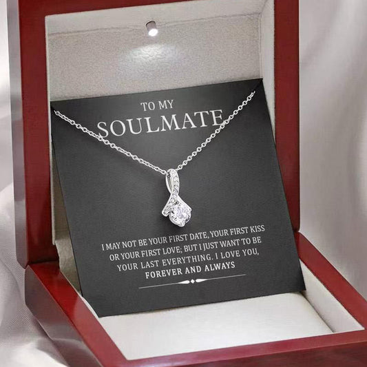 "To My Soulmate" - Herringbone Diamond Necklace