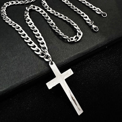 "To My Son" - Personalized Cross Pendant Necklace for Men — With Card & Gift Box